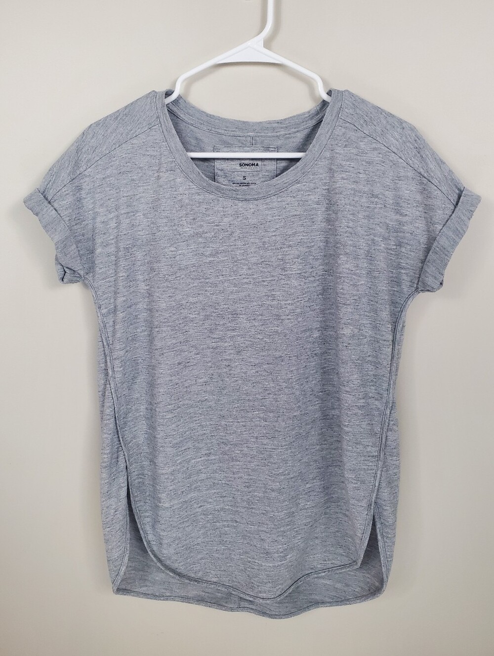 Sonoma Size S Gray Short Sleeve Basic Tee Shirt